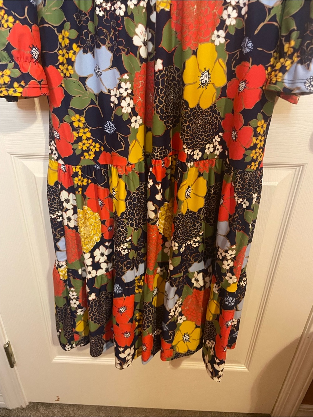 Jude Connally Autumn Blooms Tiered Maxi Dress Whimsy Floral Size Small - Picture 4 of 7